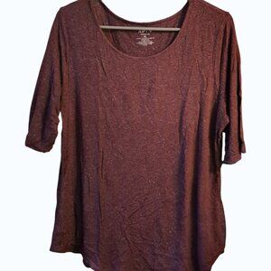 Apt. 9 Burgundy 3/4 Sleeve Blouse